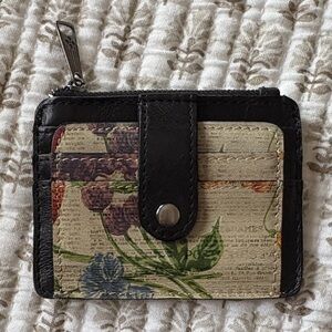 Patricia Nash Black and Cream Floral Wallet